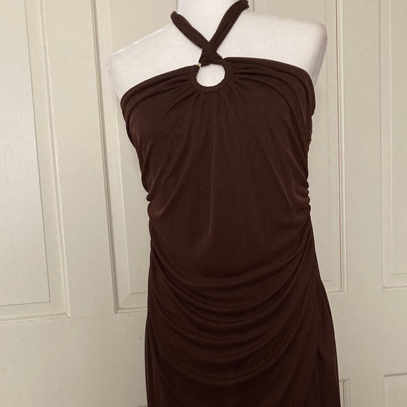 Boston Proper Pants - Boston Proper Brown Shirred Overlay Jumpsuit NEW Size 14